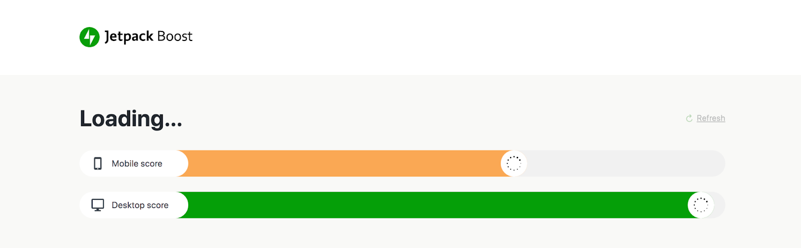 Jetpack Boost page speed test