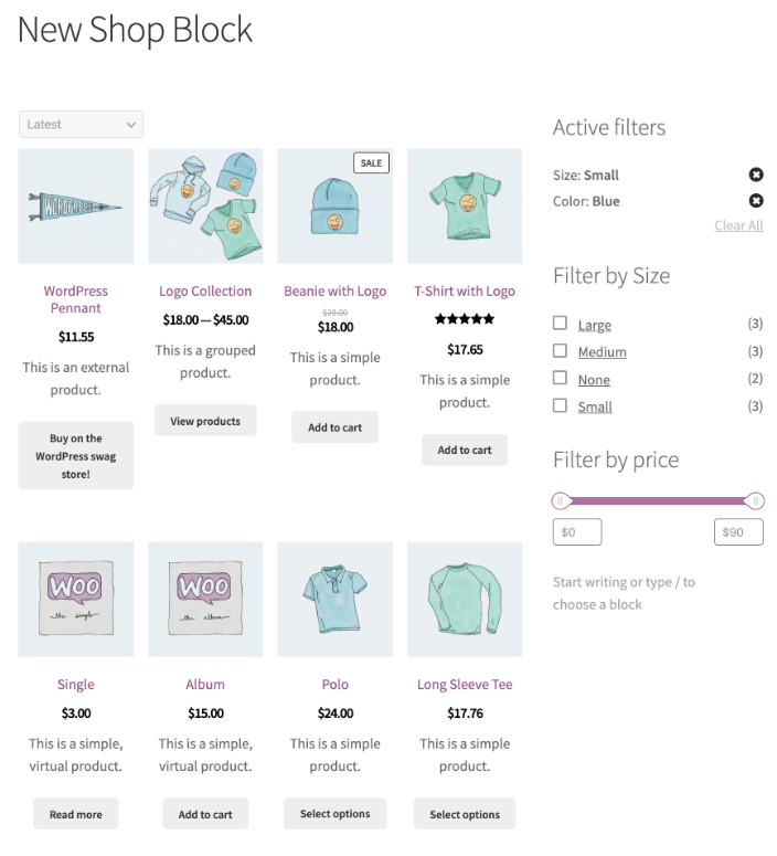 custom Shop page design