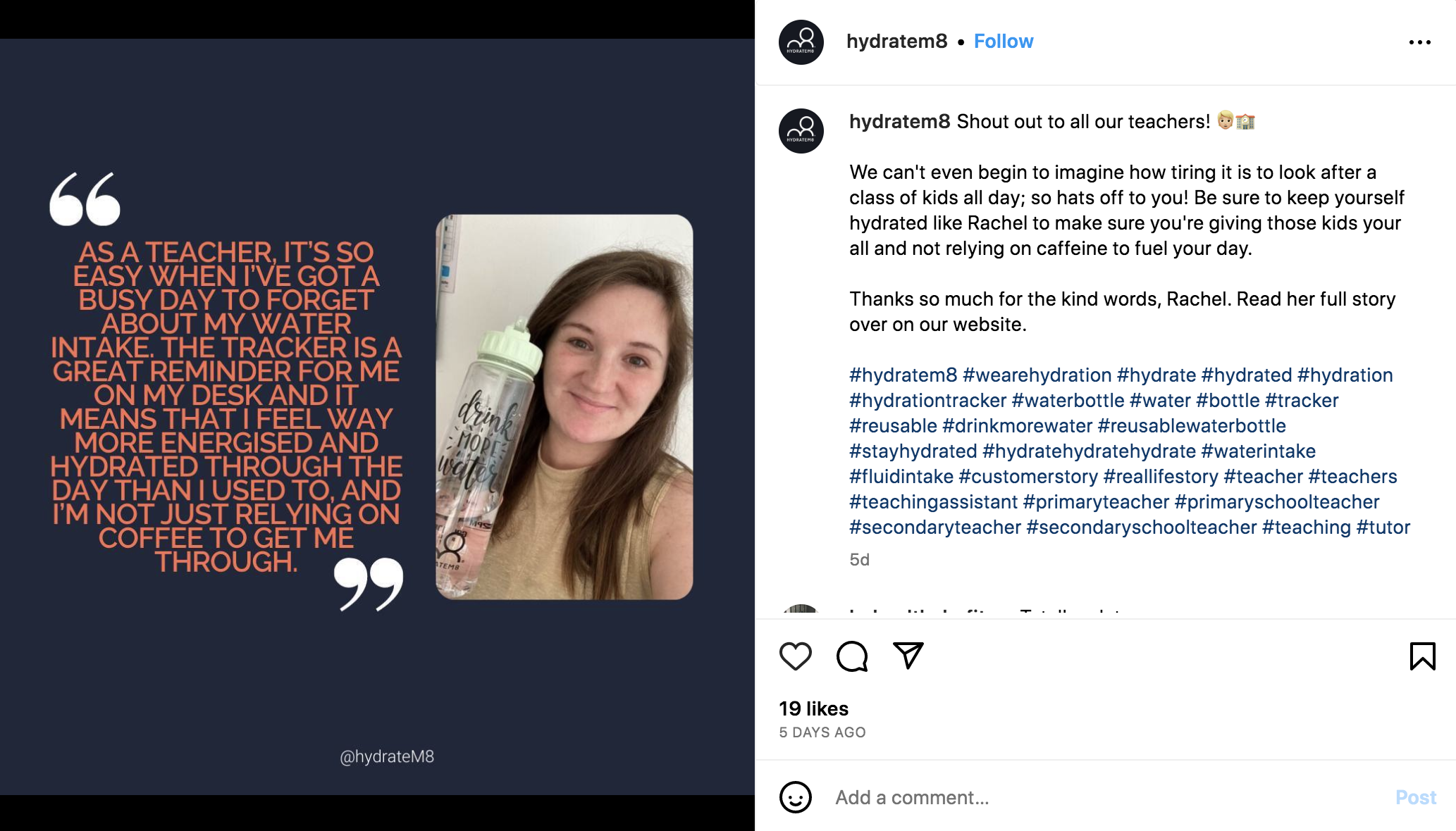 customer story on Instagram from Hydatem8