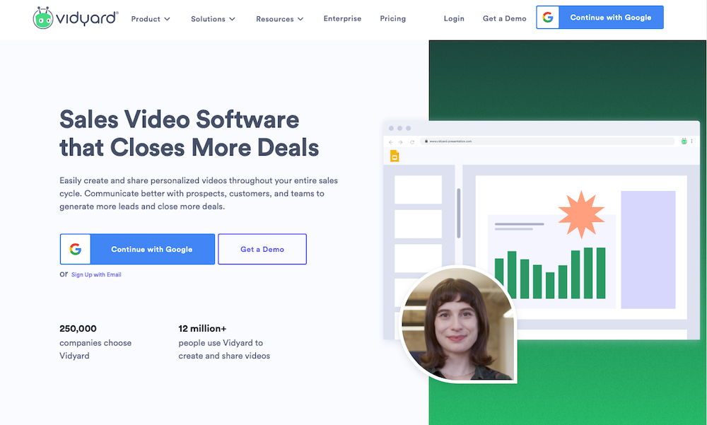 Vidyard homepage design