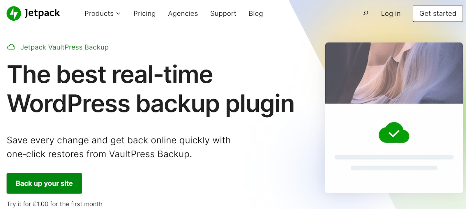 Jetpack VaultPress Backup homepage