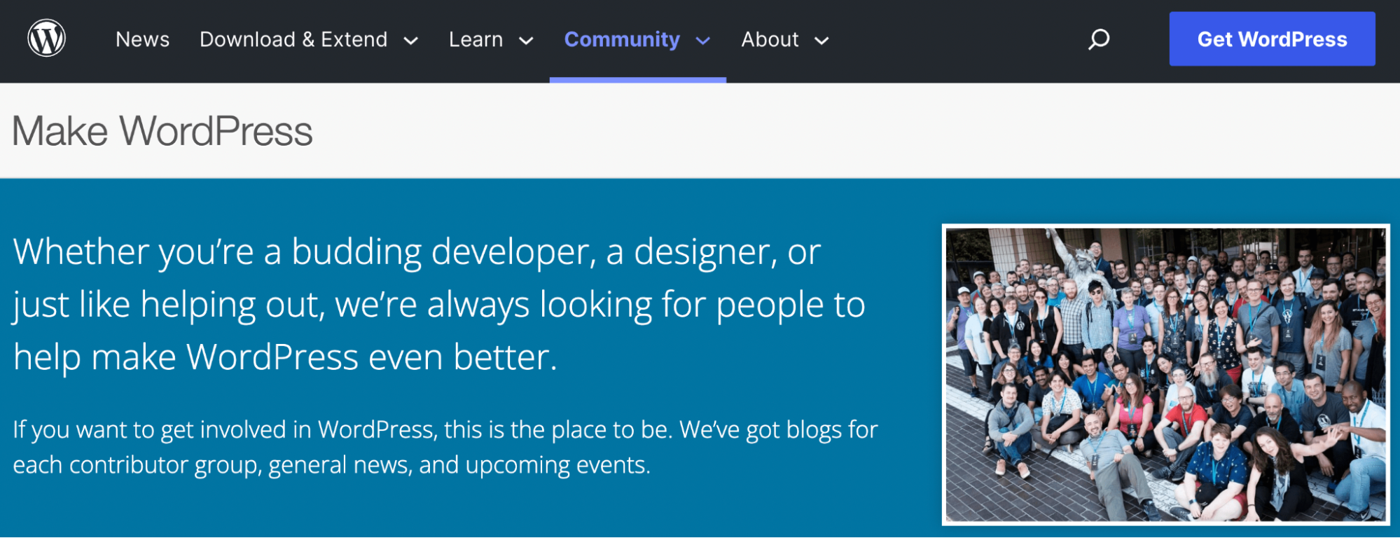 the Make WordPress website