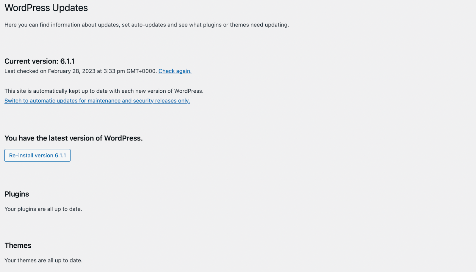 updating themes and plugins in WordPress
