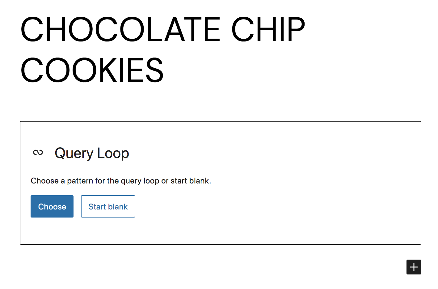 creating a new query loop