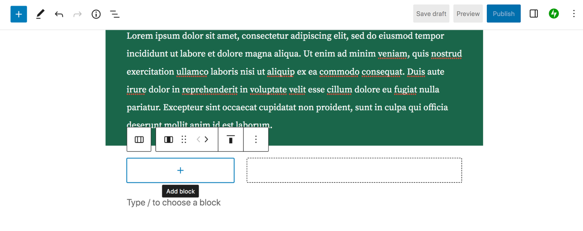 two-column layout on a post