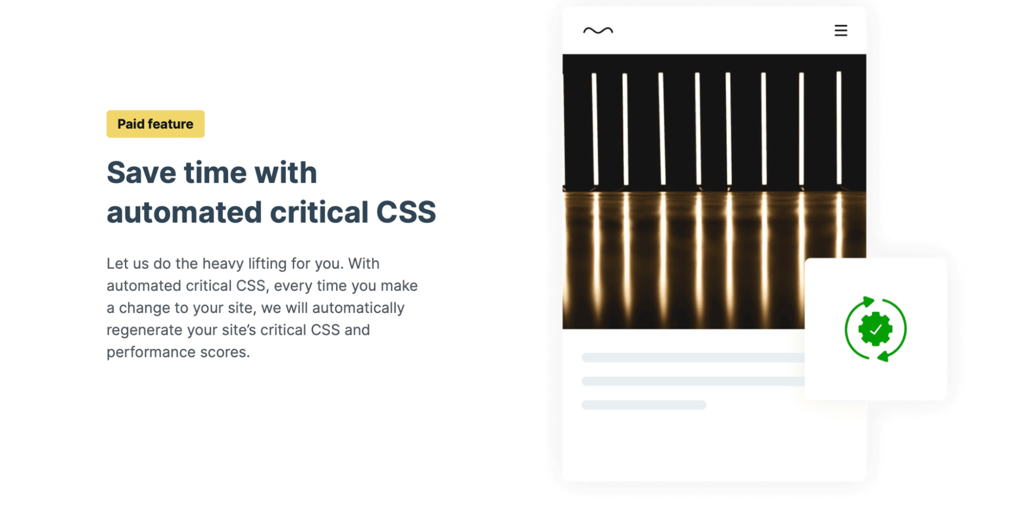 details about the automated critical CSS setting