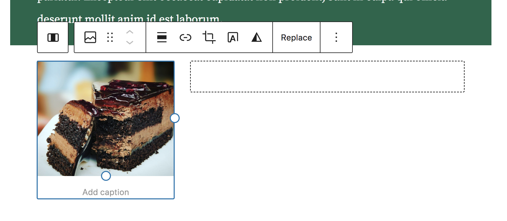 two columns, with an image to the left