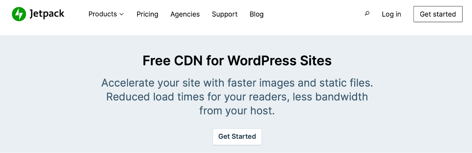 Jetpack CDN homepage, with information about the tool
