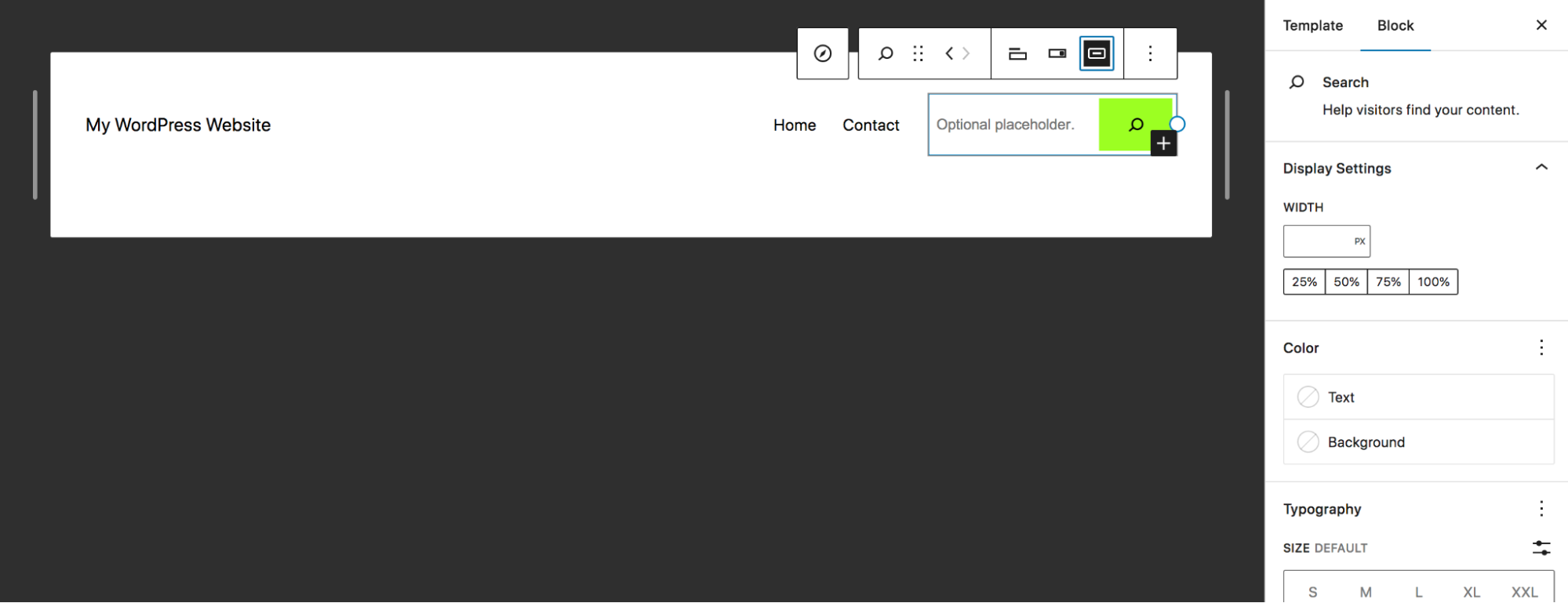 adding a search bar to the header