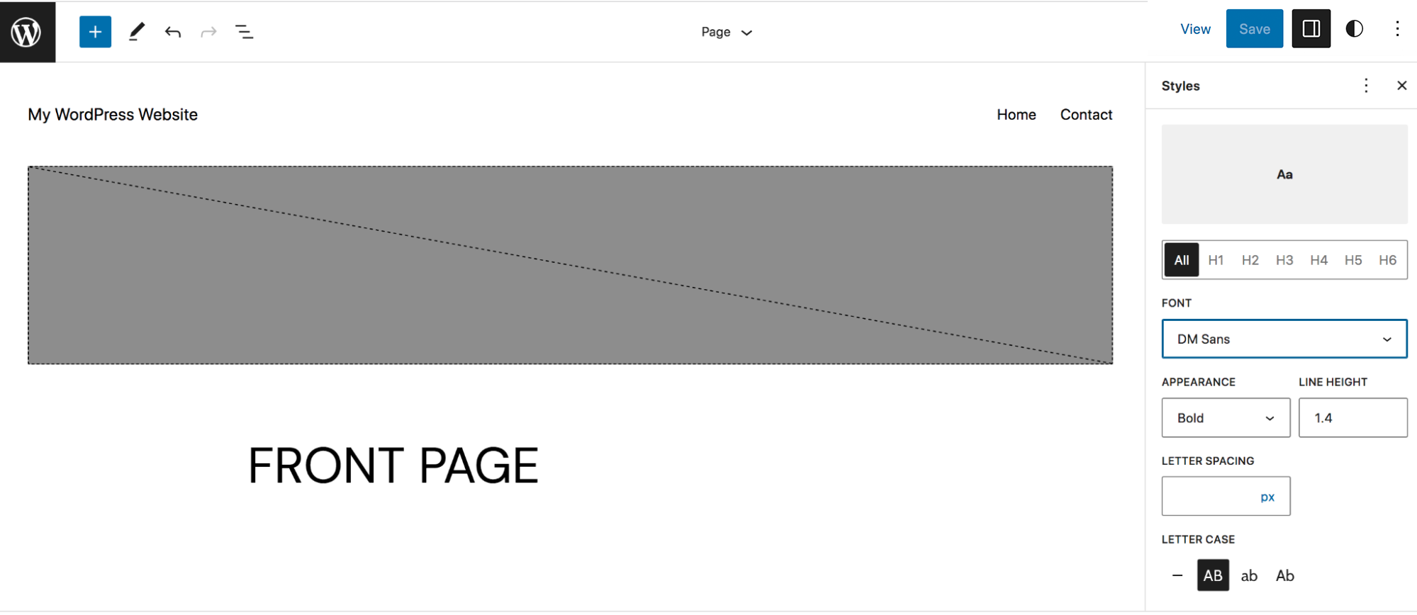 editing global heading styles