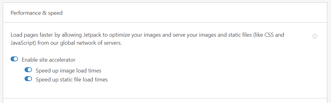 Jetpack's CDN settings