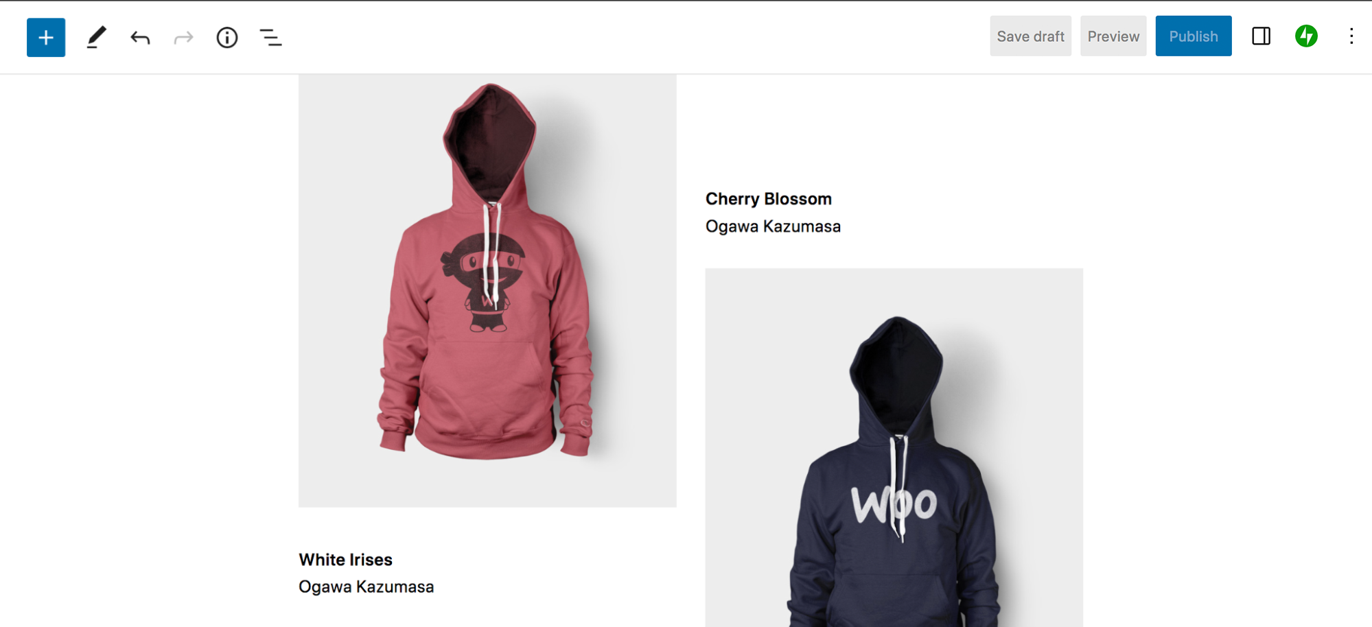 Gallery block pattern with new images