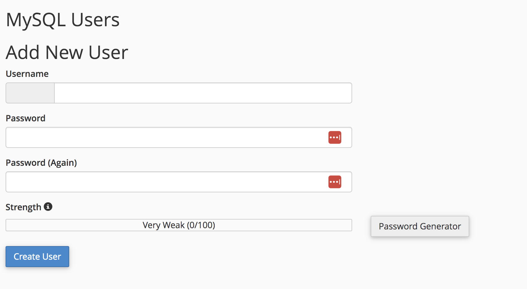 creating a new database user