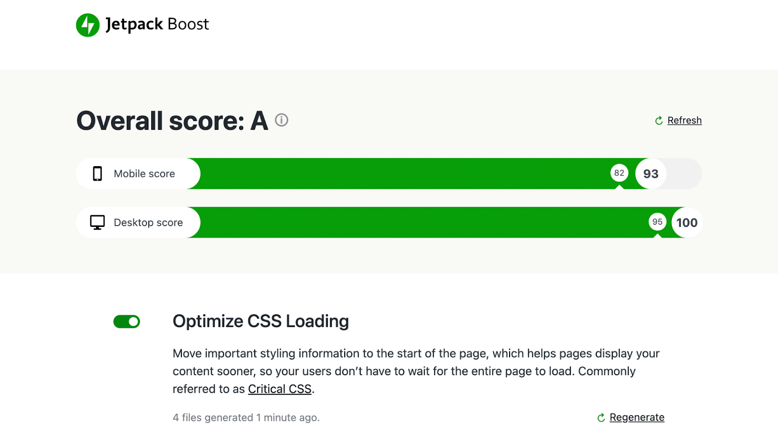 optimizing CSS loading with Jetpack Boost
