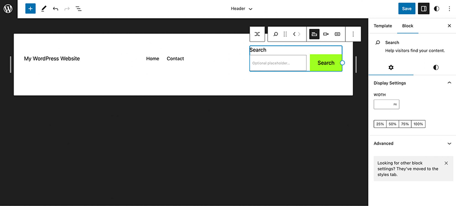 Header Template Part