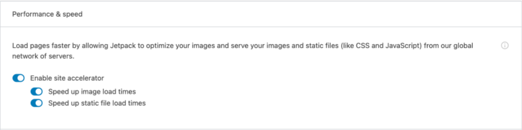 Jetpack CDN settings