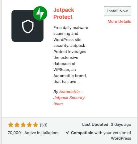 Jetpack Protect in Plugin Repository