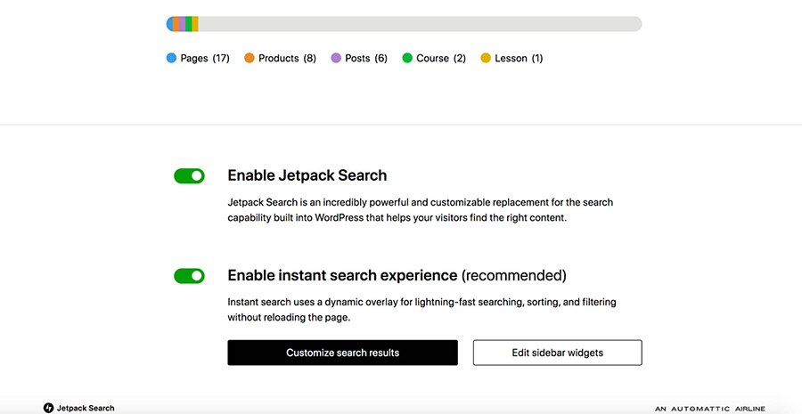 Enable Jetpack Search