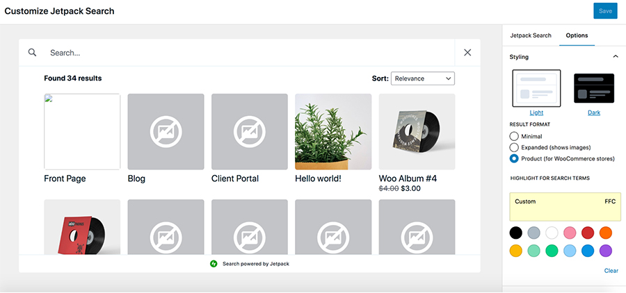 Customize search results
