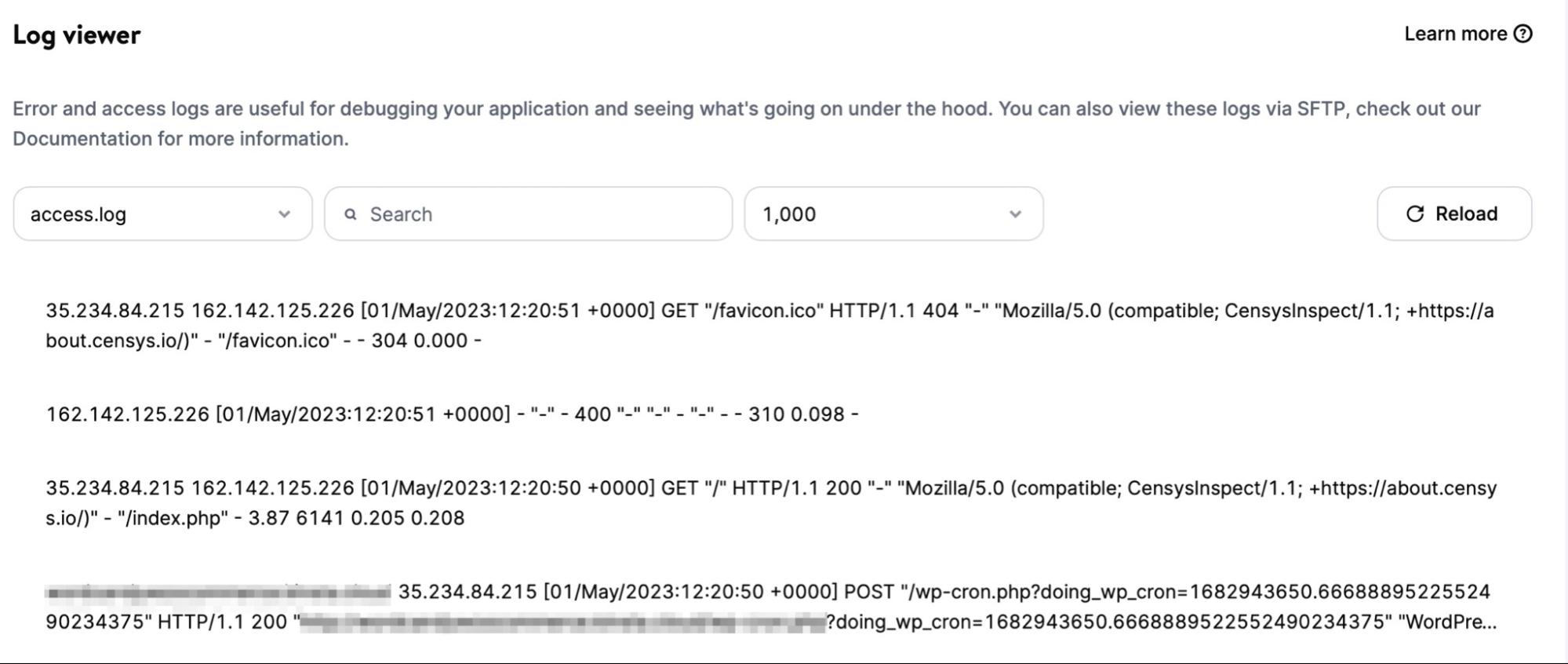 database log viewer