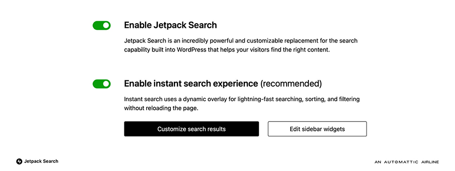 Enable Jetpack Search