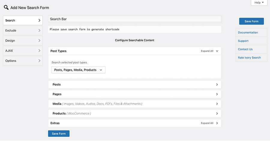 Search Configuration