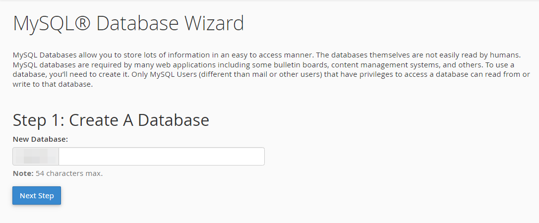 creating a database with MySQL