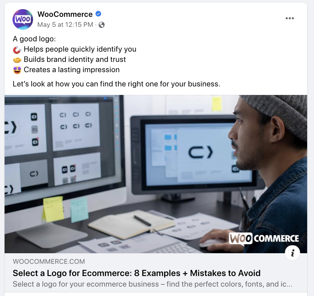 Facebook post from WooCommerce