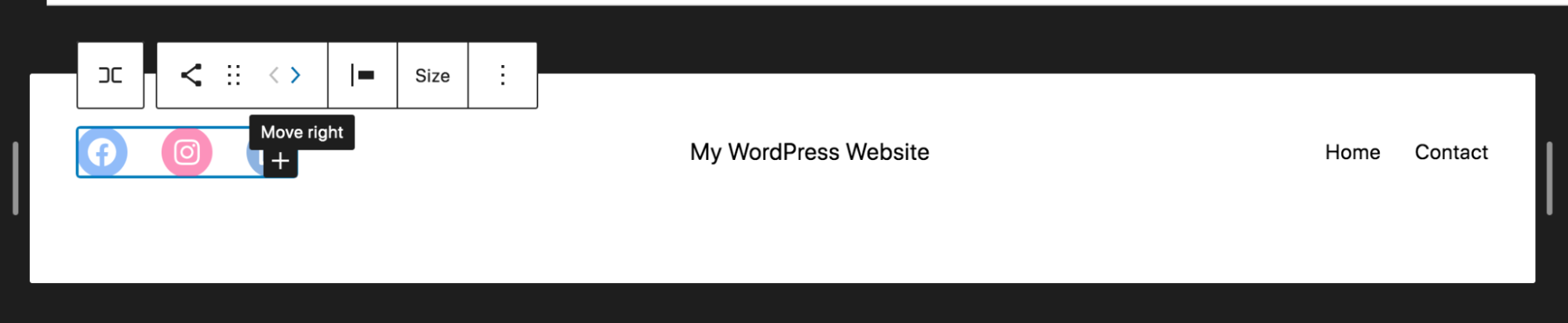 moving the social icons block