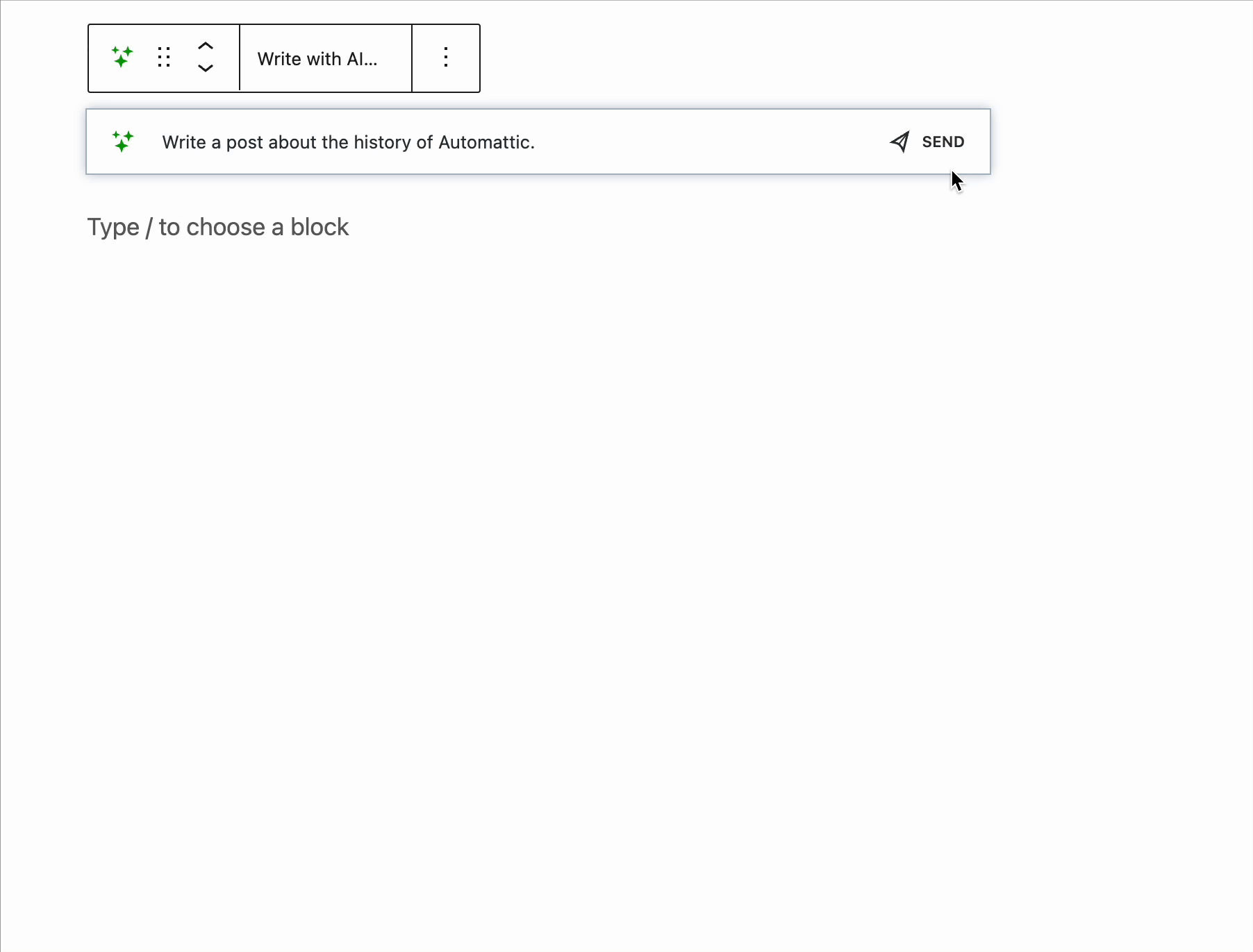 GIF showing content being generated by Jetpack AI Assistant