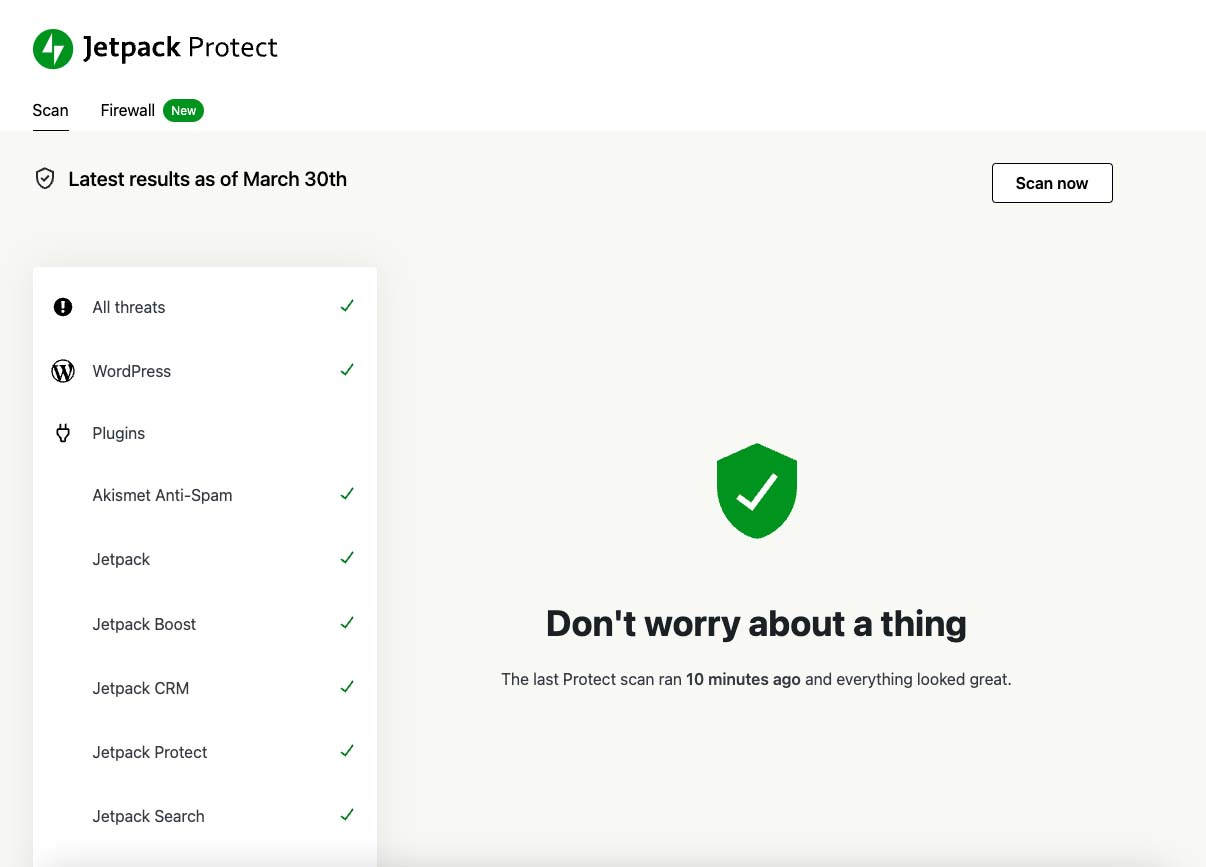 Jetpack Dashboard - Don't worry about a thing.