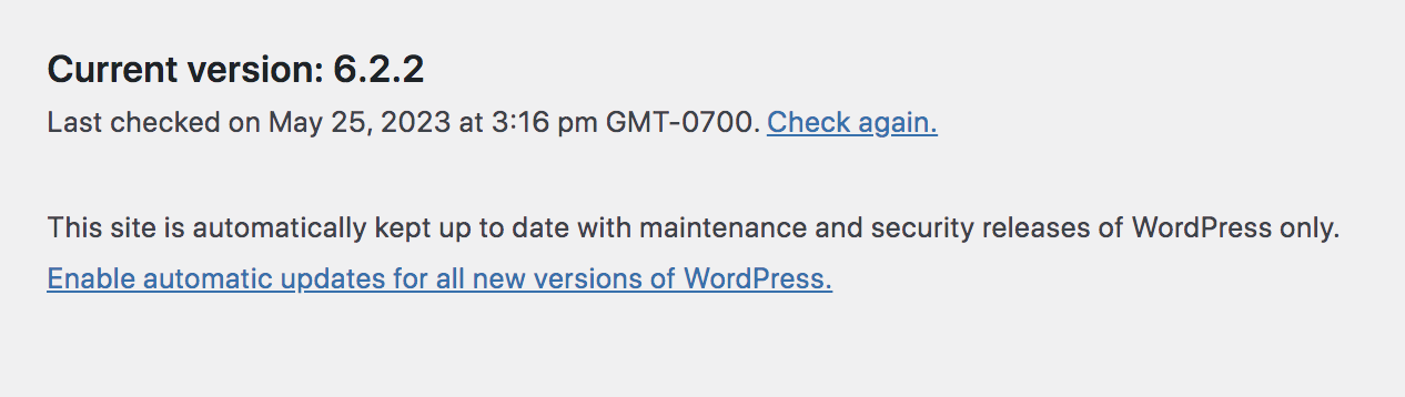 option to enable automatic updates