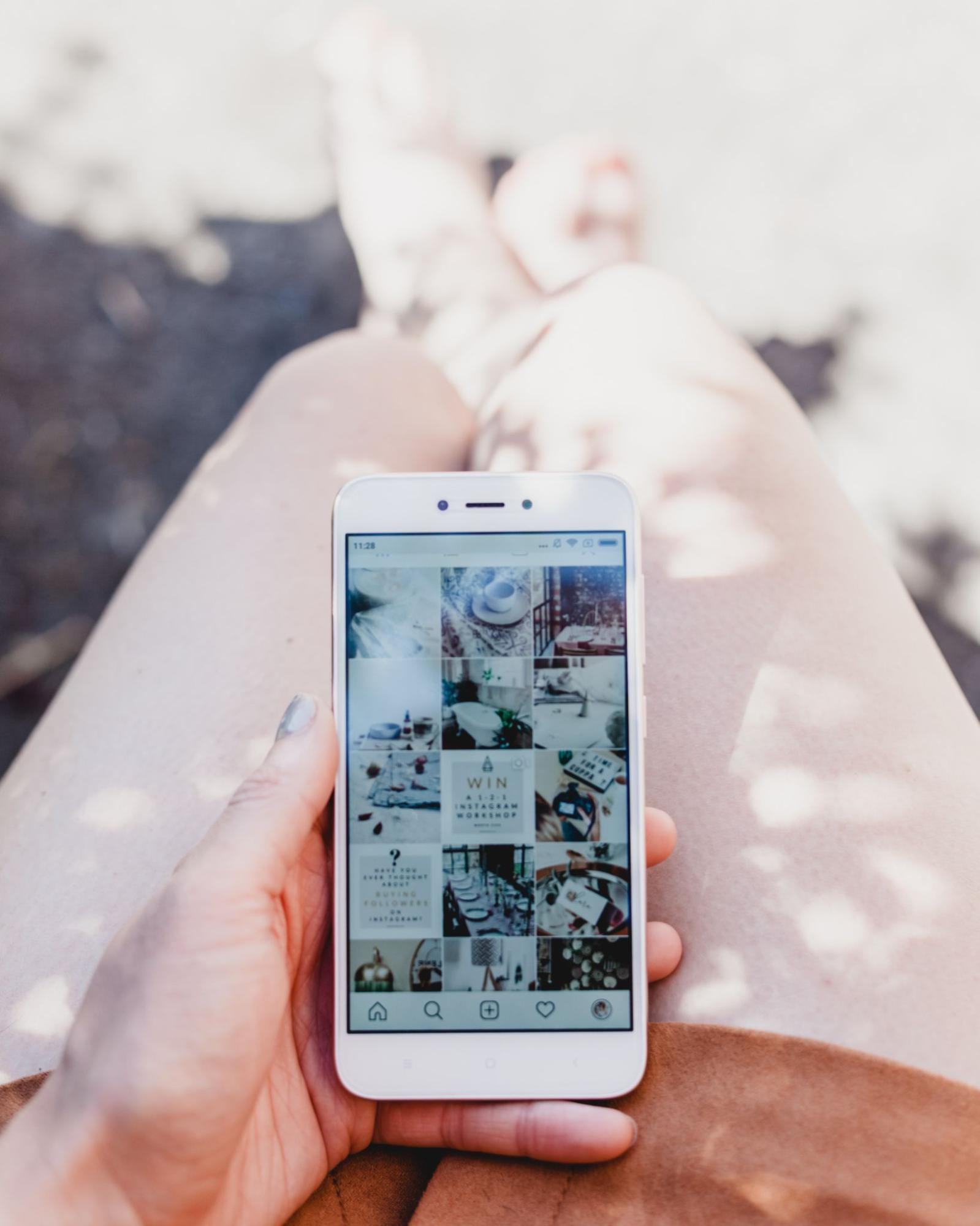 Social Media image gallery on a mobile device.