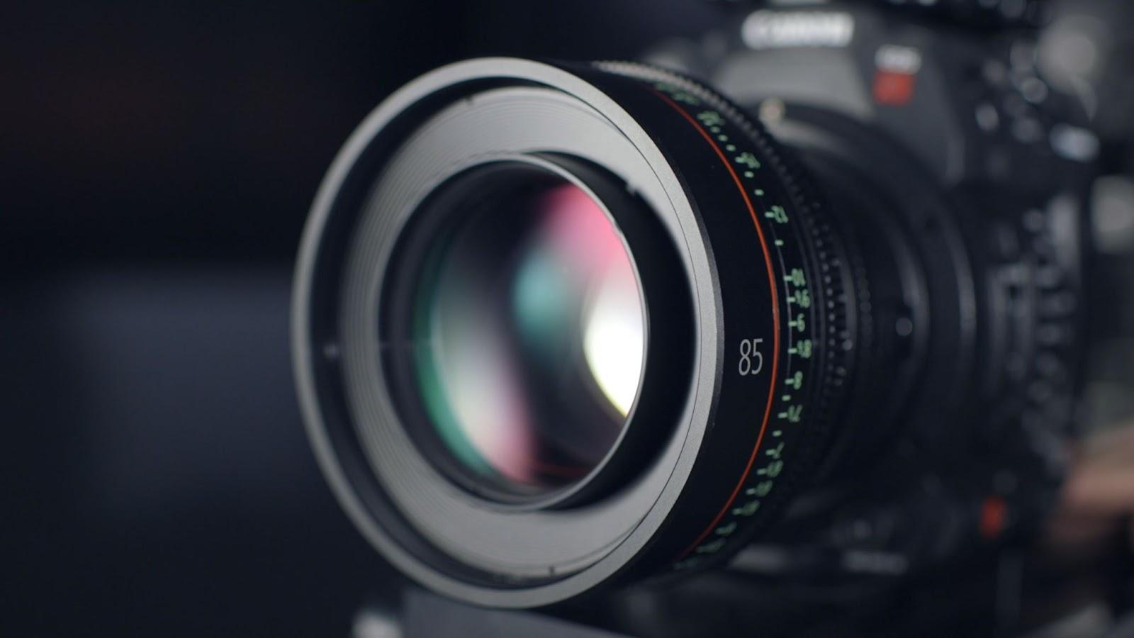 close-up of a camera lens