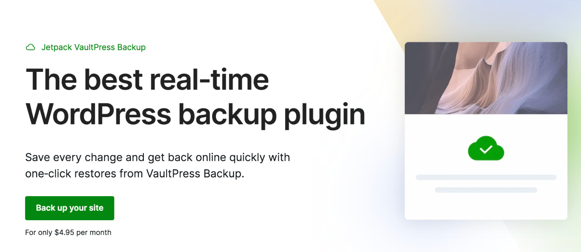 Jetpack VaultPress Backup plugin homepage