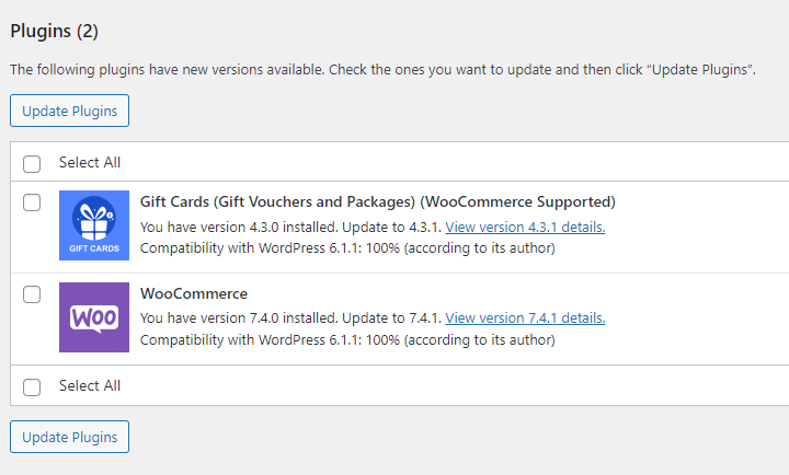 manually updating WordPress plugins