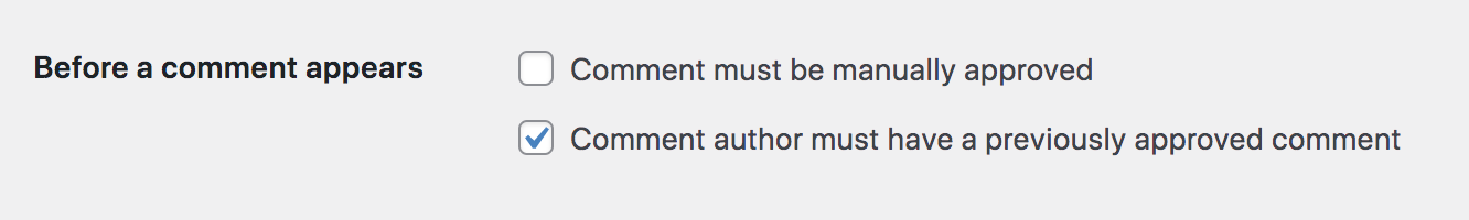 option to require comment approval