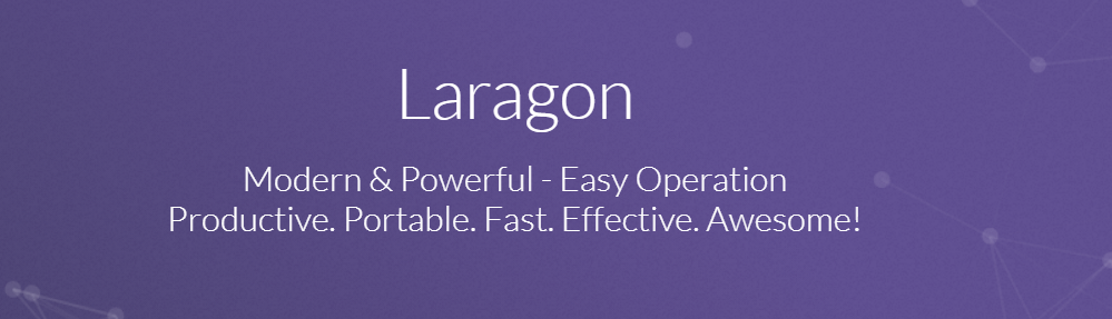 purple background with white text that says "Laragon"