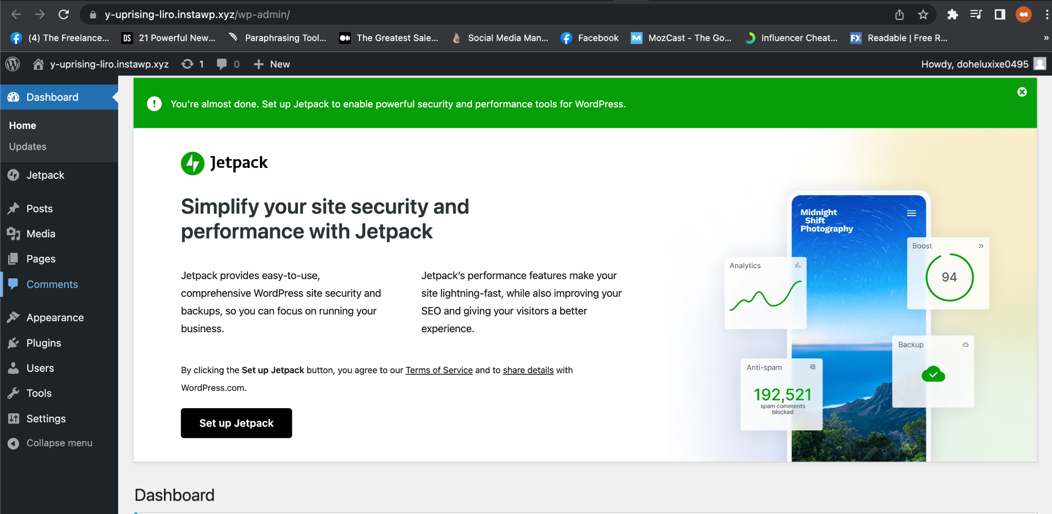 Set up Jetpack.