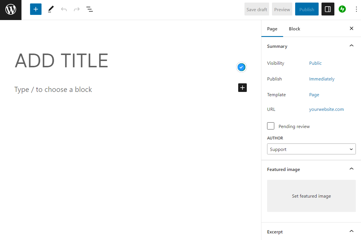 creating a post with the Block Editor