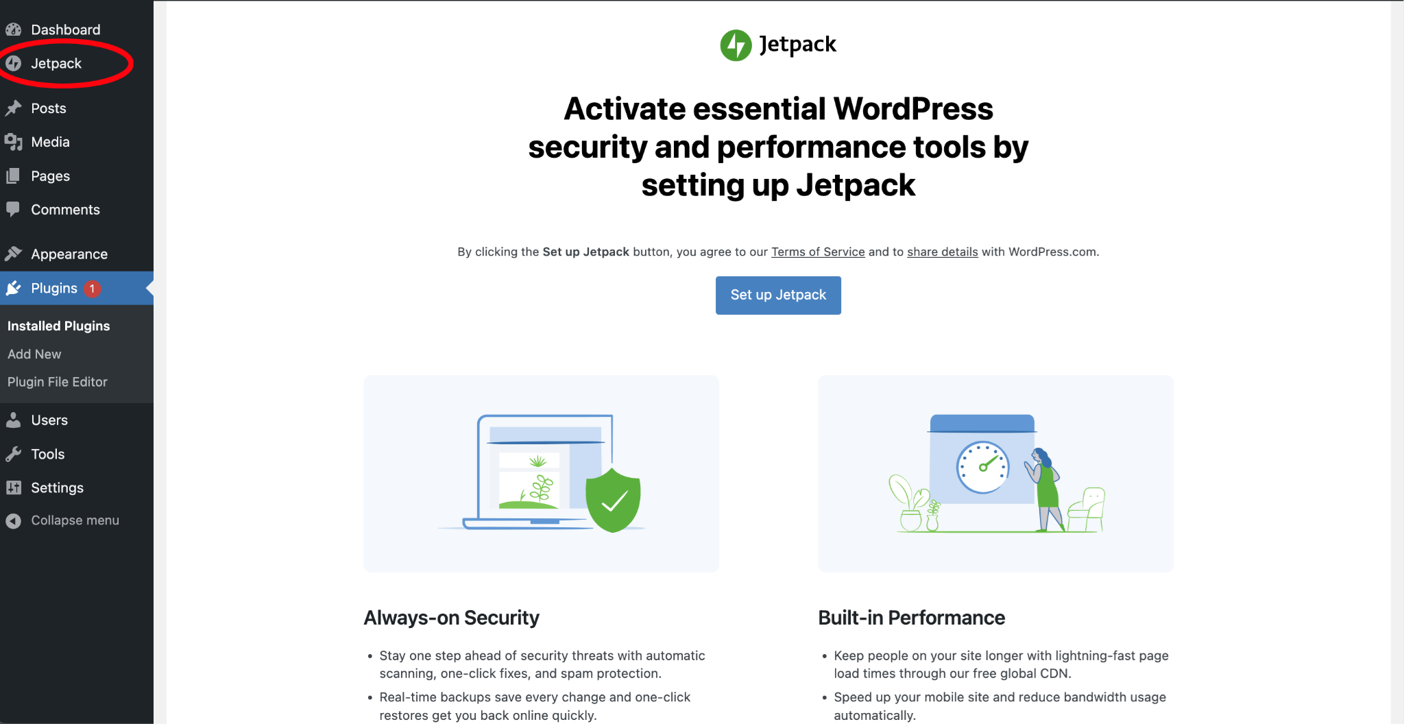Set up Jetpack.