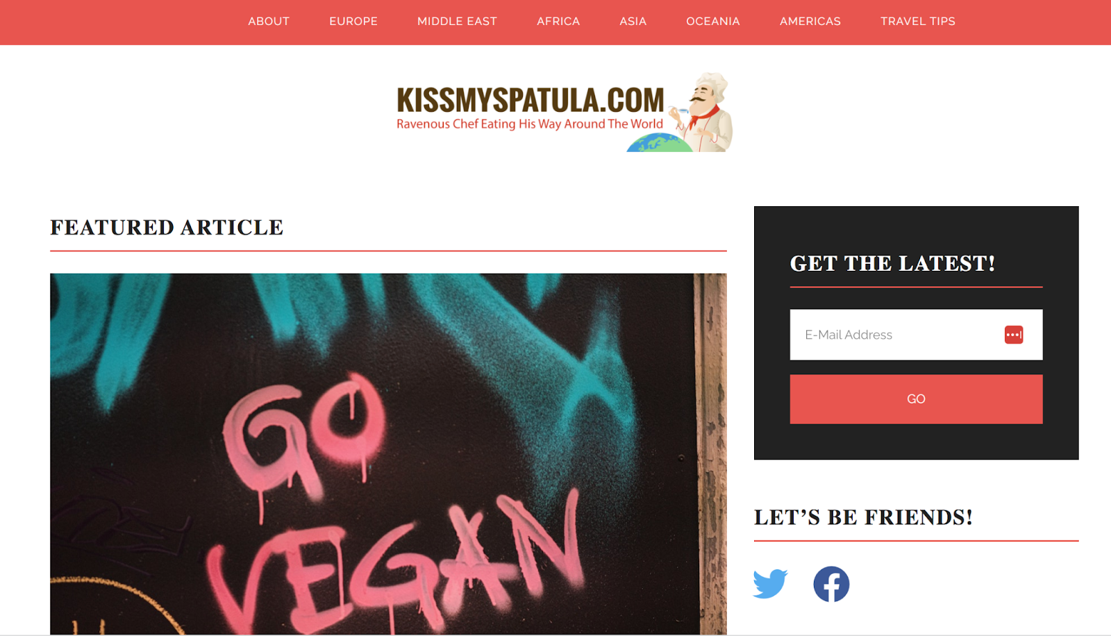 Kissmyspatula.com homepage