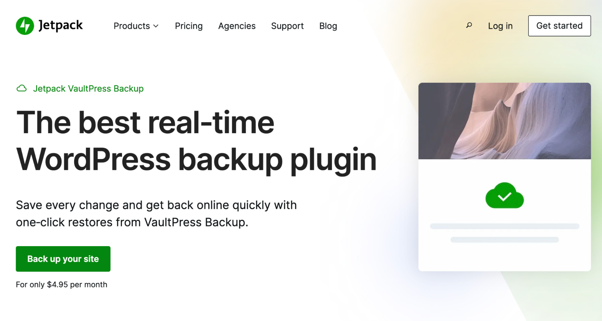 Descubre Jetpack VaultPress Backup: copias de seguridad en tiempo real a prueba de desastres.
