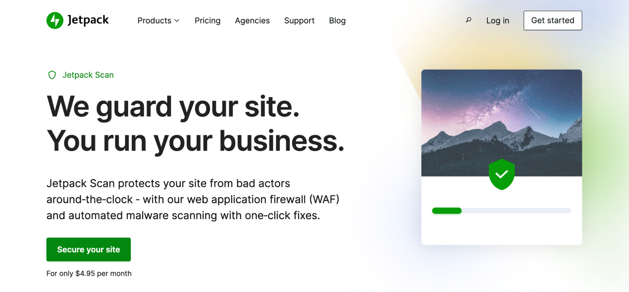 Jetpack Scan homepage with information about the tool