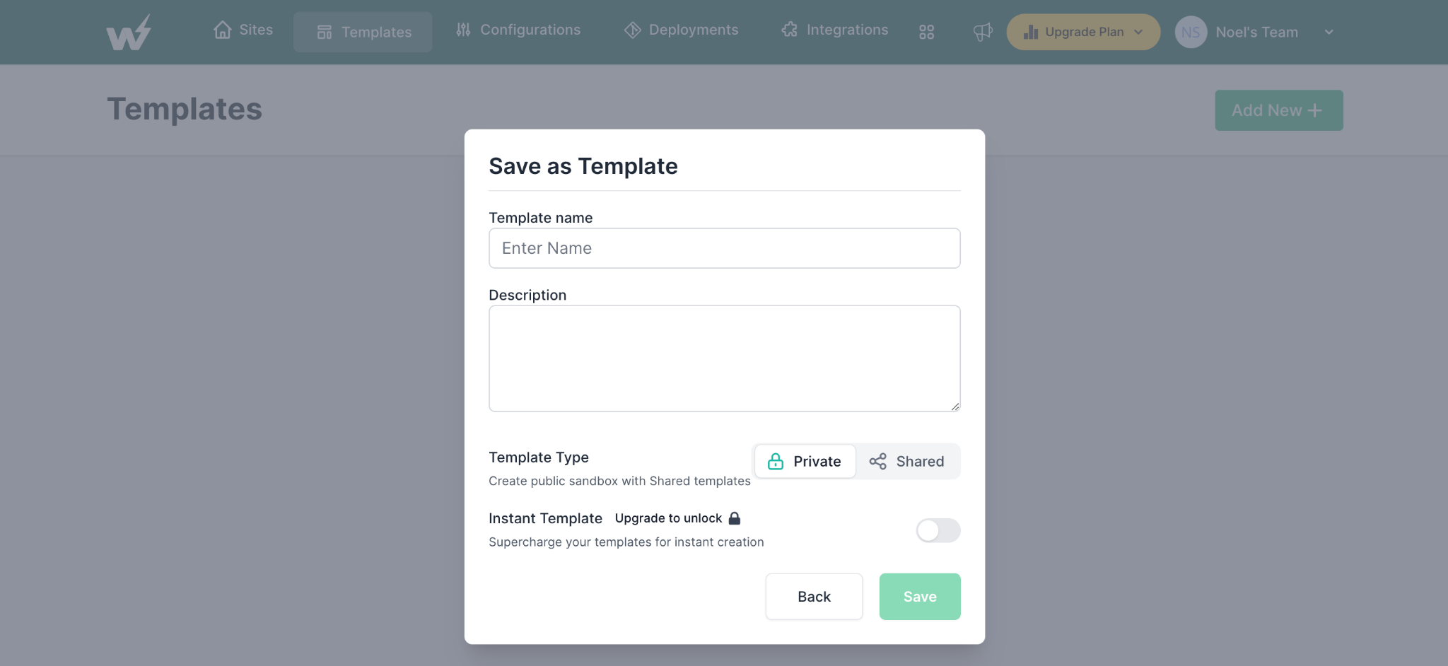 Name and save your template.