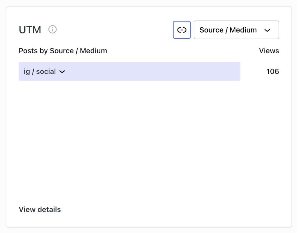 Screenshot showing the UTM view in Jetpack Stats