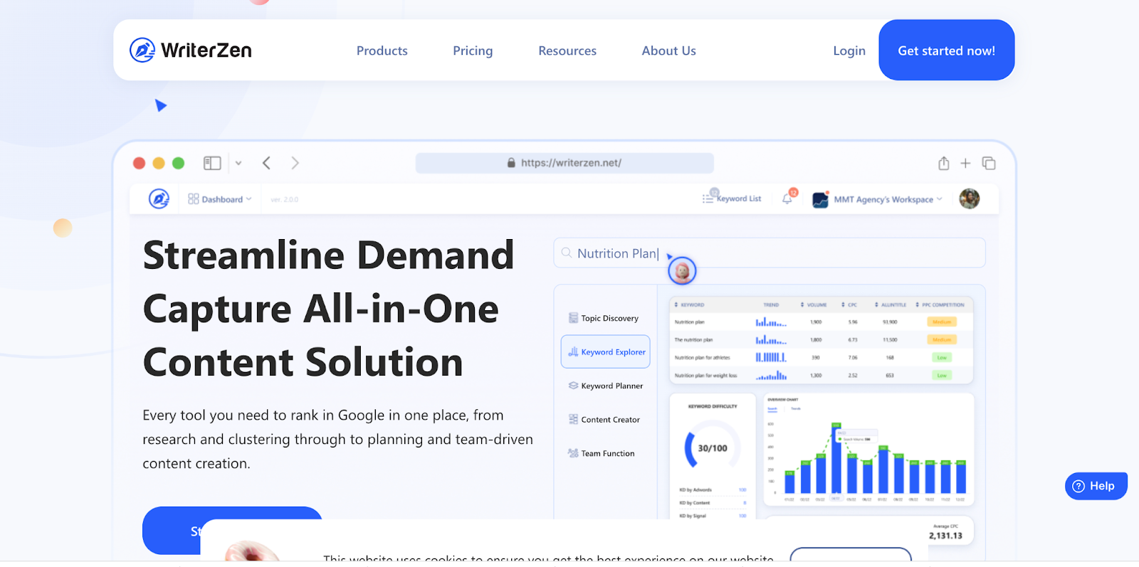 WriterZen homepage