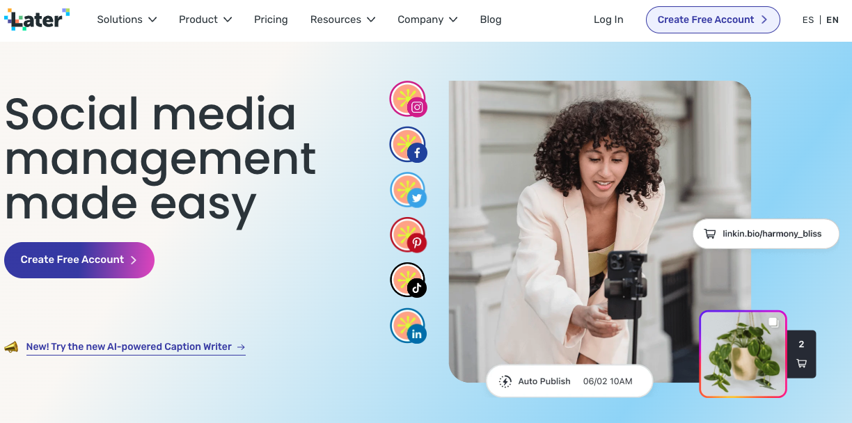Later homepage