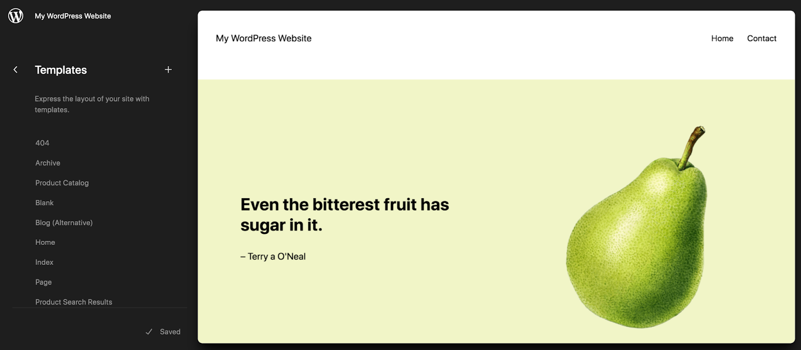 Website owners can also make changes to their WordPress site — even templates for blog posts, product pages, and 404 pages.