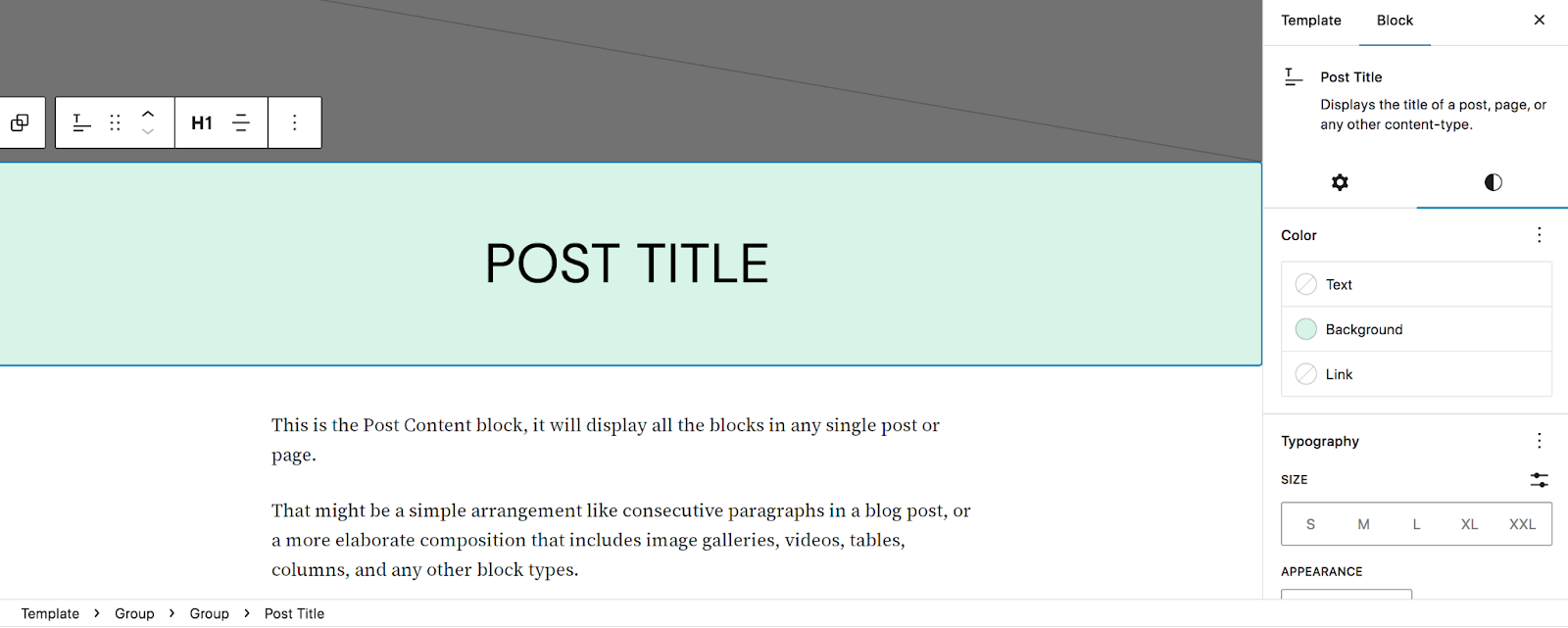 Once you open the template, you'll see that you can edit it just as you would any other page or post that uses the block editor.